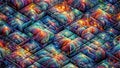 Tessellated Cosmic Nebulae: Glowing Fractal Grid in Surreal Art, generative ai