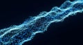 Abstract Blue Digital Network Wave Flowing Through Darkness Royalty Free Stock Photo