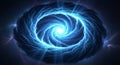 Abstract Blue Energy Vortex in Deep Space Royalty Free Stock Photo
