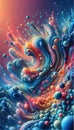 Mesmerizing Abstract Waves with Dynamic Swirls and Spheres