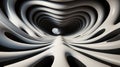 A mesmerizing abstract white and black tunnel