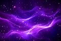 Mesmerizing abstraction purple particles wave in a dynamic digital light