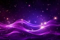 Mesmerizing abstraction purple particles wave in a dynamic digital light