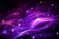 Mesmerizing abstraction purple particles wave in a dynamic digital light