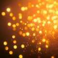AI-Generated Small Bright Golden Lights on a Dark Background Royalty Free Stock Photo