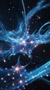 Mesmerizing AI Neural Network Visualization with Glowing Iridescent Nodes Royalty Free Stock Photo