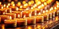 A mesmerizing arrangement of lit candles creating a serene and peaceful ambiance