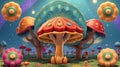 a magical mushroom A mesmerizing art
