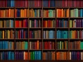 Multicolored Array of Books Creating a Captivating Background.GenerativeAI.