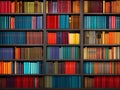Multicolored Array of Books Creating a Captivating Background.GenerativeAI.