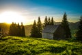 Mesmerizing beautiful landscape of hills overgrown with grass