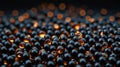 Mesmerizing black bead texture, thousands of sparkling spheres