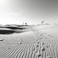 Elegant Black And White Desert Landscape With Intricate Patterns