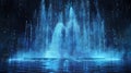 A mesmerizing blend of a classic fountain and modern particle technology creating a unique visual experience