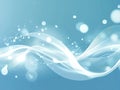 A mesmerizing blue wave adorned with sparkles, set against a blue background