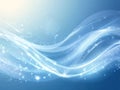 A mesmerizing blue wave adorned with sparkles, set against a blue background