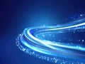 A mesmerizing blue wave adorned with sparkles, set against a blue background