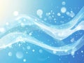A mesmerizing blue wave adorned with sparkles, set against a blue background