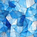 Mesmerizing blue and white abstract pattern with glass fragments (tiled)