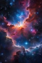 Mesmerizing Celestial Landscape with Majestic Nebula and Vibrant Hues Royalty Free Stock Photo