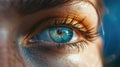 A mesmerizing close-up of a focused eye staring at the camera, capturing the essence of curiosity and emotion Royalty Free Stock Photo