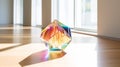 Vibrant Prism Refraction: Captivating Colors in Crystal