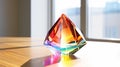 Vibrant Prism Refraction: Captivating Colors in Crystal