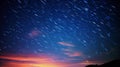 Celestial Symphony: Vibrant Cosmic Energy in Starry Twilight Sky Royalty Free Stock Photo