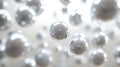 Silver Spheres Floating Against Blurred Background Royalty Free Stock Photo