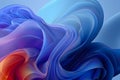 A closeup of a fluid blue and orange swirl on an azure background Royalty Free Stock Photo