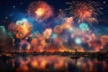 Mesmerizing Colorful fireworks. Generate Ai