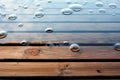 Tranquil Reflections: Crystal Ripples on Weathered Planks