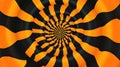 Mesmerizing Concentric Rings in Black and Bright Orange, reminiscent of Cauldron and Spiderweb Patterns.