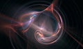 Mesmerizing cosmic essences in dynamic motion create nebula and orbit rings in deep dark space.