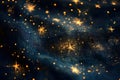 Mesmerizing Cosmic Explosion of Glowing Particles in the Mysterious Starry Night Sky Royalty Free Stock Photo