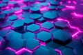 A mesmerizing 3D background with an endless array of hexagons, each with a sleek, semi-reflective