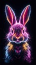 A mesmerizing 3D hologram image featuring a vibrant and artistic bunny.