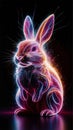 A mesmerizing 3D hologram image featuring a vibrant and artistic bunny.