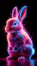 A mesmerizing 3D hologram image featuring a vibrant and artistic bunny.