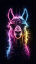 A vibrant and artistic depiction of a lama