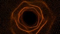 Dynamic abstract-tunnel with digital-particles creating a futuristic-vortex effect design. Royalty Free Stock Photo