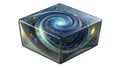 Cosmic Swirl in a Transparent Cube Royalty Free Stock Photo