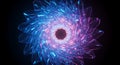 Abstract Neon Crystal Vortex Tunnel Royalty Free Stock Photo