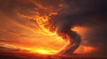 Mesmerizing Dance of Fiery Clouds Under a Vibrant Sunset