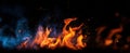 The mesmerizing dance of flames illuminating the darkness..AI generated image Royalty Free Stock Photo