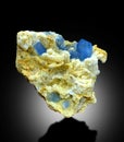 Mesmerizing Deep blue celestine celestite with calcite matrix specimen from afghanistan Royalty Free Stock Photo