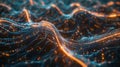 Mesmerizing depiction of artificial neural network. Showcasing intricate structure and dynamic connections. AI Image