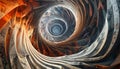 A mesmerizing digital abstract artwork depicting a powerful spiraling vortex composed of hundreds of intricate layered blade like Royalty Free Stock Photo