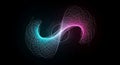Neon light particles creating an abstract waveform Royalty Free Stock Photo