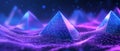 Ethereal Data Visualization Indigo Mesh Interwoven with Lavender Data Pyramids Against a Dark Background Royalty Free Stock Photo